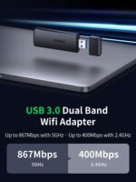 UGREEN AC1300 Adaptador USB WiFi 5G 2.4G de doble banda USB 3.0 WiFi - Imagen 2